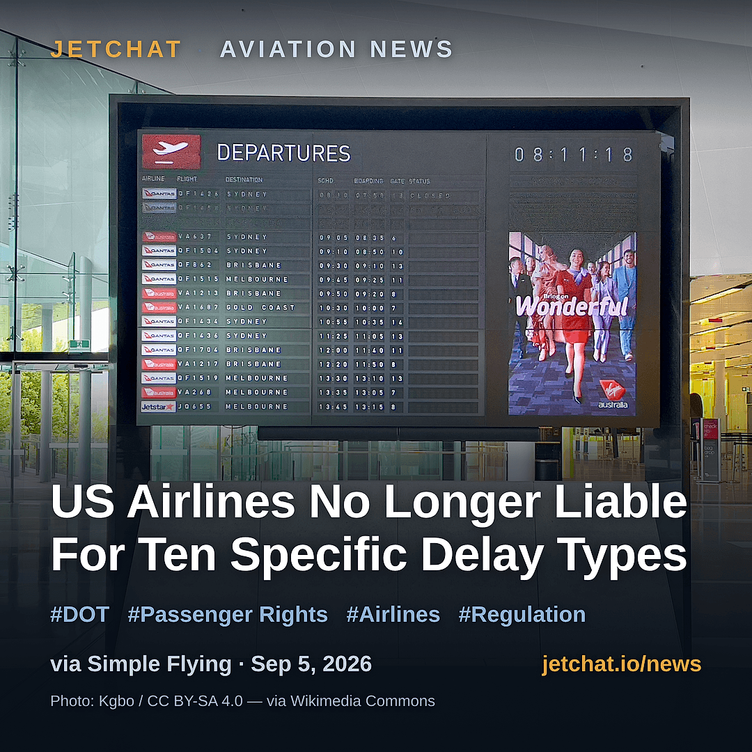 US Airlines No Longer Liable For Ten Specific Delay Types
